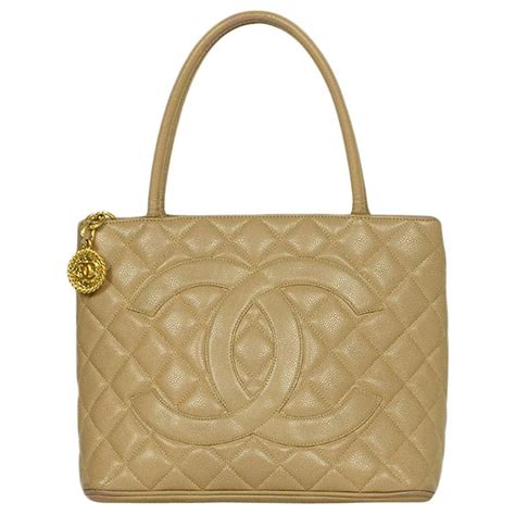 chanel beige caviar leather medallion tote|CHANEL Pre.